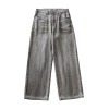 APO Men's Wear: High Street retro washed cat beard jeans for men, trendy and high-end loose straight-leg casual trousers Item Picture